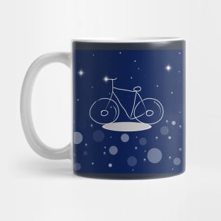 Bicycle, sport, active lifestyle, transportation with dark blue color background Mug